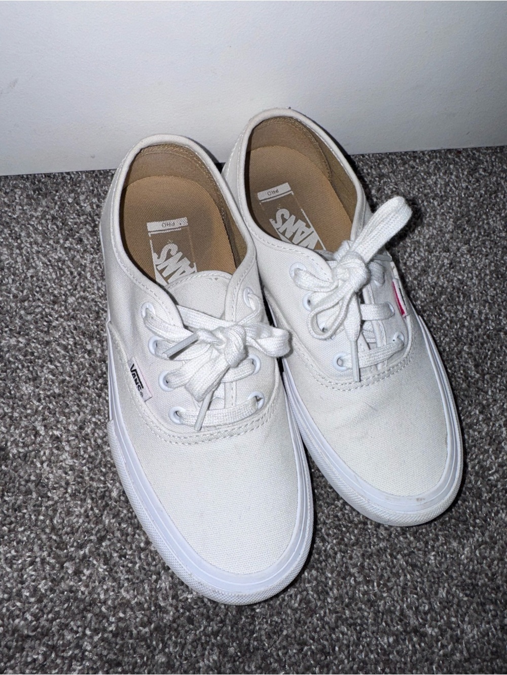 Vans Kids Authentic Canvas Sneakers in White